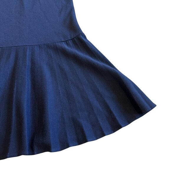 Theory Sleeveless Navy Wool Blend Fit N Flare Dress Skater Mini Size 0 Women's - Picture 4 of 11